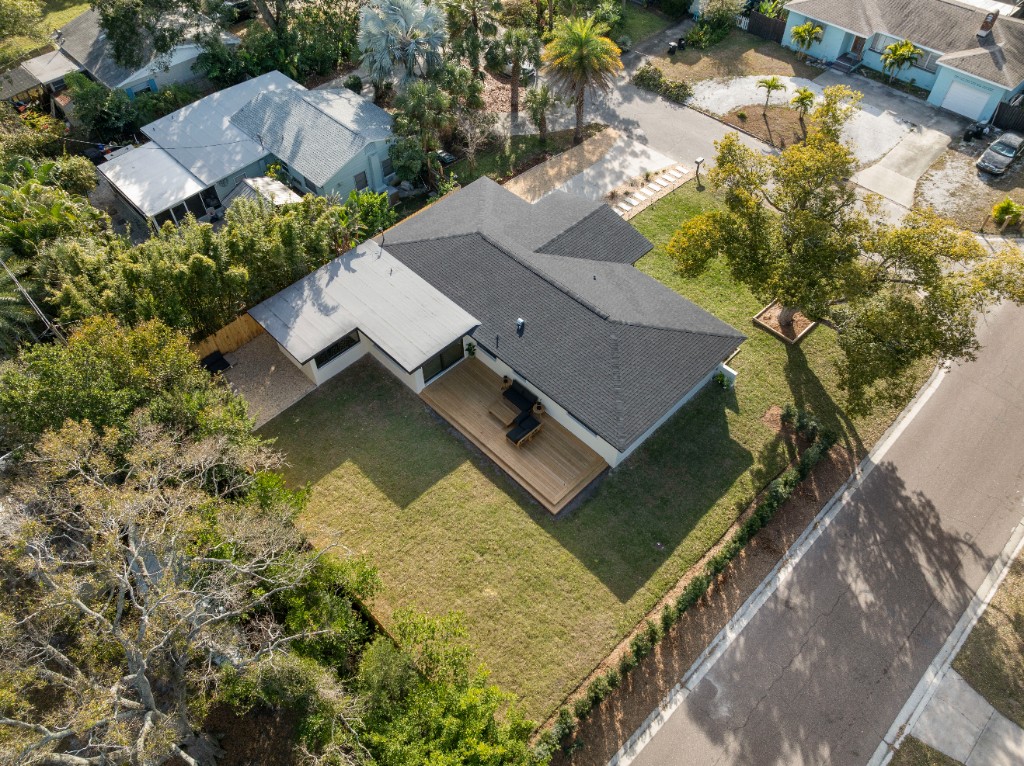 Aerial view of a completed Revival renovation project